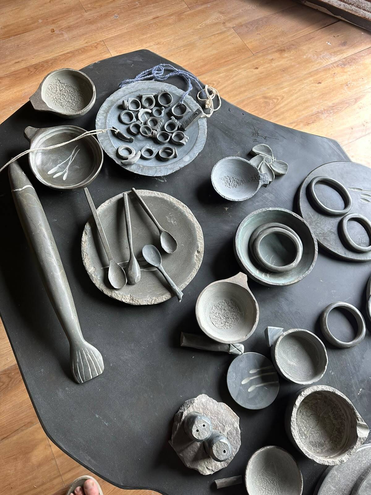An assortment of stone pieces